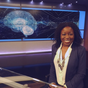 Eyra Abraham on the set of TVO Agenda