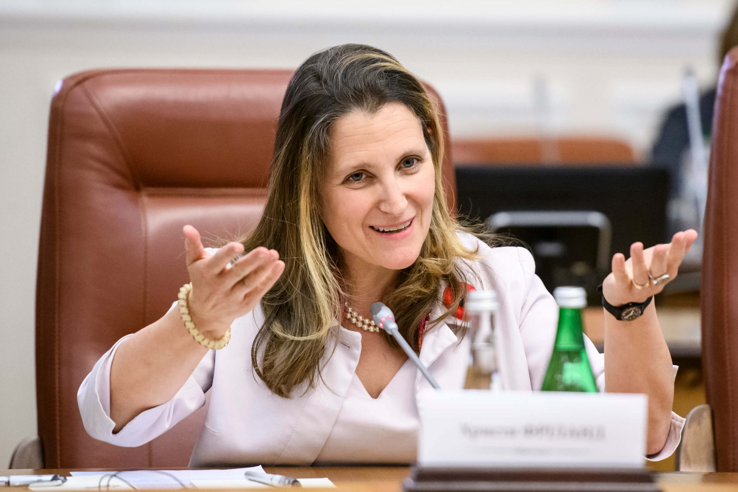 Chrystia Freeland in 2019, then Minister for Foreign Affairs of Canada 