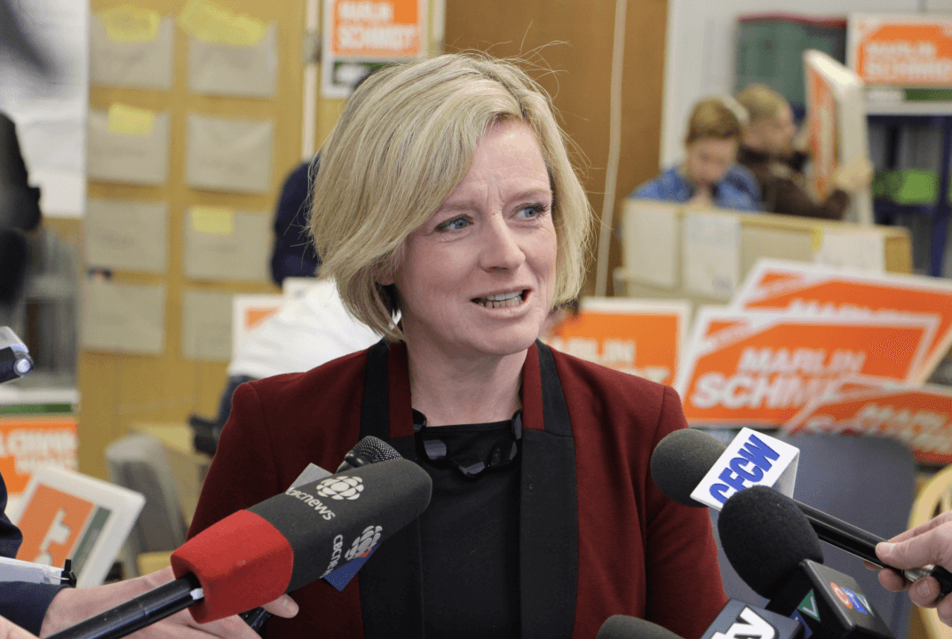 Photo of then-premier of Alberta, Rachel Notley in 2015 by Dave Cournoyer from Edmonton, Canada via wikimedia commons